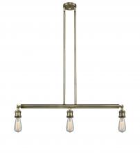 Innovations Lighting 213-AB-LED - Bare Bulb - 3 Light - 38 inch - Antique Brass - Stem Hung - Island Light