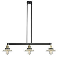 Innovations Lighting 213-BAB-G2-LED - Halophane - 3 Light - 41 inch - Black Antique Brass - Stem Hung - Island Light