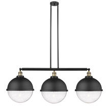 Innovations Lighting 213-BAB-HFS-124-BK-LED - Hampden - 3 Light - 45 inch - Black Antique Brass - Stem Hung - Island Light