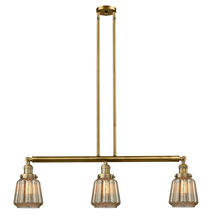 Innovations Lighting 213-BB-G146-LED - Chatham - 3 Light - 39 inch - Brushed Brass - Stem Hung - Island Light