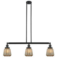 Innovations Lighting 213-BK-G146-LED - Chatham - 3 Light - 39 inch - Matte Black - Stem Hung - Island Light