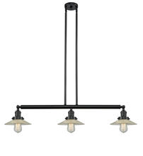 Innovations Lighting 213-BK-G2-LED - Halophane - 3 Light - 41 inch - Matte Black - Stem Hung - Island Light