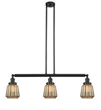 Innovations Lighting 213-OB-G146-LED - Chatham - 3 Light - 39 inch - Oil Rubbed Bronze - Stem Hung - Island Light