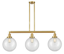 Innovations Lighting 213-SG-G202-10 - Beacon - 3 Light - 42 inch - Satin Gold - Stem Hung - Island Light