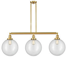 Innovations Lighting 213-SG-G202-12-LED - Beacon - 3 Light - 44 inch - Satin Gold - Stem Hung - Island Light