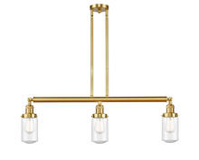 Innovations Lighting 213-SG-G314-LED - Dover - 3 Light - 37 inch - Satin Gold - Stem Hung - Island Light