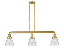 Innovations Lighting 213-SG-G62-LED - Cone - 3 Light - 39 inch - Satin Gold - Stem Hung - Island Light