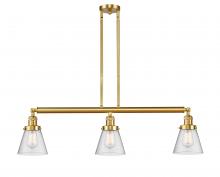 Innovations Lighting 213-SG-G64-LED - Cone - 3 Light - 39 inch - Satin Gold - Stem Hung - Island Light