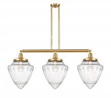  213-SG-G664-12 - Bullet - 3 Light - 40 inch - Satin Gold - Stem Hung - Island Light