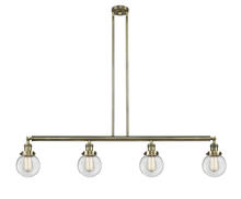 Innovations Lighting 214-AB-G202-6 - Beacon - 4 Light - 51 inch - Antique Brass - Stem Hung - Island Light