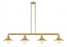 Innovations Lighting 214-SG-M4-LED - Railroad - 4 Light - 53 inch - Satin Gold - Stem Hung - Island Light