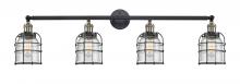  215-BAB-G54-CE - Bell Cage - 4 Light - 42 inch - Black Antique Brass - Bath Vanity Light