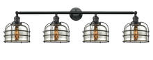 Innovations Lighting 215-BK-G78-CE-LED - Bell Cage - 4 Light - 45 inch - Matte Black - Bath Vanity Light