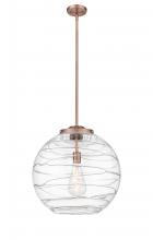  221-1S-AC-G1213-18 - Athens Deco Swirl - 1 Light - 18 inch - Antique Copper - Cord hung - Pendant