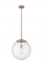  221-1S-AC-G204-14 - Beacon - 1 Light - 16 inch - Antique Copper - Cord hung - Pendant