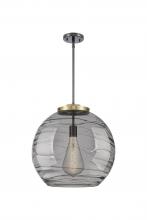 Innovations Lighting 221-1S-BAB-G1213-18SM - Athens Deco Swirl - 1 Light - 18 inch - Black Antique Brass - Stem Hung - Pendant