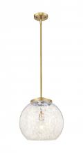  221-1S-BB-G1216-14WM - White Mouchette - 1 Light - 14 inch - Brushed Brass - Stem Hung - Pendant