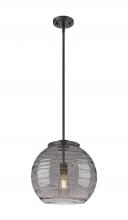 Innovations Lighting 221-1S-BK-G1213-14SM - Athens Deco Swirl - 1 Light - 14 inch - Matte Black - Stem Hung - Pendant