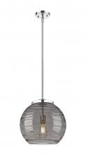  221-1S-PC-G1213-14SM - Athens Deco Swirl - 1 Light - 14 inch - Polished Chrome - Stem Hung - Pendant