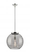  221-1S-PN-G1213-16SM - Athens Deco Swirl - 1 Light - 16 inch - Polished Nickel - Cord hung - Pendant