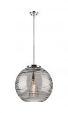  221-1S-PN-G1213-18SM - Athens Deco Swirl - 1 Light - 18 inch - Polished Nickel - Cord hung - Pendant