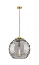  221-1S-SG-G1213-18SM - Athens Deco Swirl - 1 Light - 18 inch - Satin Gold - Cord hung - Pendant