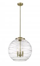  221-3S-AB-G1213-18-LED - Athens Deco Swirl - 3 Light - 18 inch - Antique Brass - Cord hung - Pendant