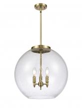  221-3S-AB-G124-18-LED - Athens - 3 Light - 18 inch - Antique Brass - Cord hung - Pendant