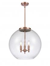  221-3S-AC-G124-18-LED - Athens - 3 Light - 18 inch - Antique Copper - Cord hung - Pendant