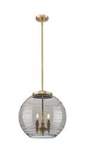  221-3S-BB-G1213-16SM - Athens Deco Swirl - 3 Light - 16 inch - Brushed Brass - Cord hung - Pendant