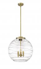  221-3S-BB-G1213-18 - Athens Deco Swirl - 3 Light - 18 inch - Brushed Brass - Cord hung - Pendant