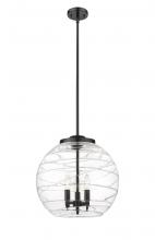 Innovations Lighting 221-3S-BK-G1213-16-LED - Athens Deco Swirl - 3 Light - 16 inch - Matte Black - Cord hung - Pendant