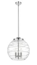  221-3S-PC-G1213-16-LED - Athens Deco Swirl - 3 Light - 16 inch - Polished Chrome - Cord hung - Pendant