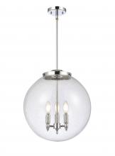  221-3S-PC-G204-16-LED - Beacon - 3 Light - 16 inch - Polished Chrome - Cord hung - Pendant