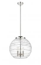  221-3S-PN-G1213-16-LED - Athens Deco Swirl - 3 Light - 16 inch - Polished Nickel - Cord hung - Pendant