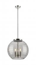  221-3S-PN-G1213-16SM - Athens Deco Swirl - 3 Light - 16 inch - Polished Nickel - Cord hung - Pendant