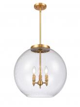  221-3S-SG-G124-18-LED - Athens - 3 Light - 18 inch - Satin Gold - Cord hung - Pendant