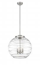  221-3S-SN-G1213-18 - Athens Deco Swirl - 3 Light - 18 inch - Brushed Satin Nickel - Cord hung - Pendant