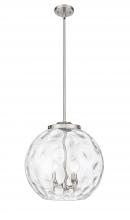 Innovations Lighting 221-3S-SN-G1215-16-LED - Athens Water Glass - 3 Light - 16 inch - Brushed Satin Nickel - Cord hung - Pendant