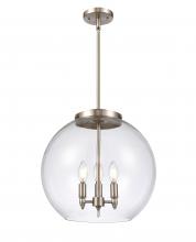  221-3S-SN-G122-16-LED - Athens - 3 Light - 16 inch - Brushed Satin Nickel - Cord hung - Pendant