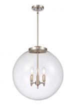  221-3S-SN-G202-18-LED - Beacon - 3 Light - 18 inch - Brushed Satin Nickel - Cord hung - Pendant