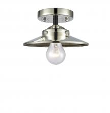 Innovations Lighting 284-1C-BPN-M1-PN-LED - Railroad - 1 Light - 8 inch - Black Polished Nickel - Semi-Flush Mount