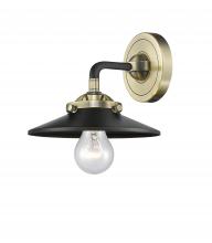 Innovations Lighting 284-1W-BAB-M6-BK-LED - Railroad - 1 Light - 8 inch - Black Antique Brass - Sconce