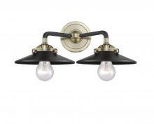 Innovations Lighting 284-2W-BAB-M6-BK-LED - Railroad - 2 Light - 16 inch - Black Antique Brass - Bath Vanity Light