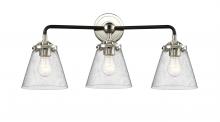  284-3W-BPN-G64-LED - Cone - 3 Light - 24 inch - Black Polished Nickel - Bath Vanity Light