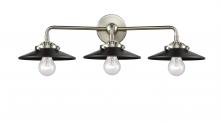 Innovations Lighting 284-3W-SN-M6-BK-LED - Railroad - 3 Light - 26 inch - Brushed Satin Nickel - Bath Vanity Light