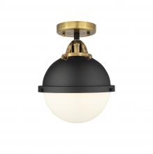 Innovations Lighting 288-1C-BAB-HFS-81-BK - Hampden - 1 Light - 9 inch - Black Antique Brass - Semi-Flush Mount