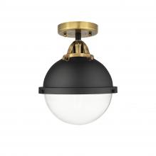 Innovations Lighting 288-1C-BAB-HFS-82-BK - Hampden - 1 Light - 9 inch - Black Antique Brass - Semi-Flush Mount