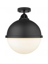 Innovations Lighting 288-1C-BK-HFS-121-BK-LED - Hampden - 1 Light - 13 inch - Matte Black - Semi-Flush Mount