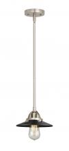 Innovations Lighting 288-1S-SN-M6-BK-LED - Railroad - 1 Light - 8 inch - Brushed Satin Nickel - Cord hung - Mini Pendant